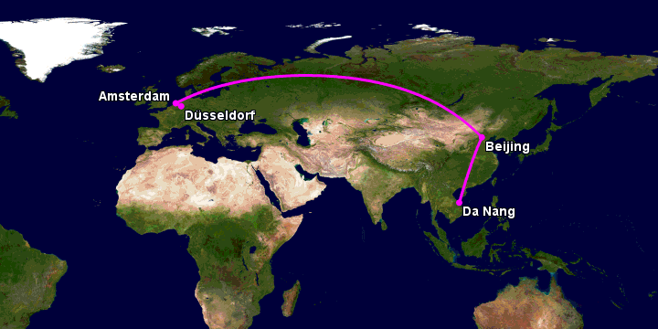 Bay từ Đà Nẵng đến Dusseldorf qua Bắc Kinh, Amsterdam