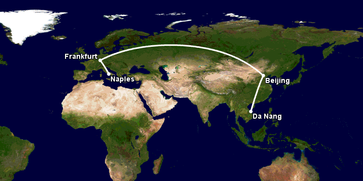 Bay từ Đà Nẵng đến Naples qua Bắc Kinh, Frankfurt