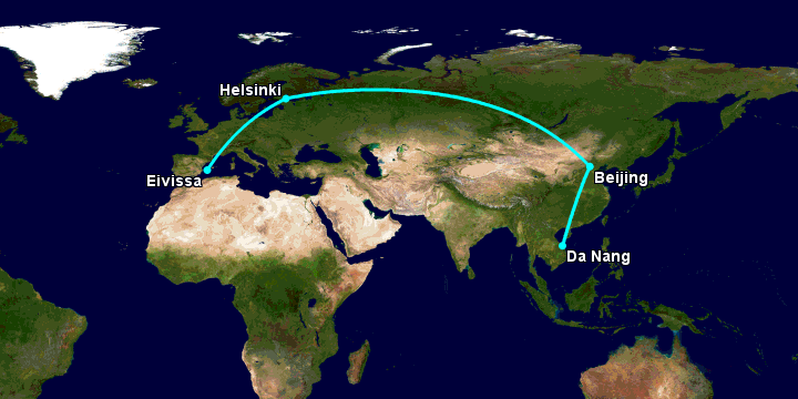 Bay từ Đà Nẵng đến Ibiza qua Bắc Kinh, Helsinki