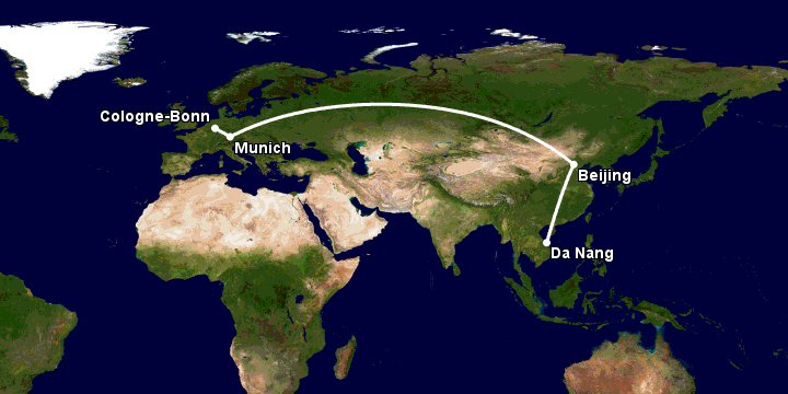 Bay từ Đà Nẵng đến Cologne-Koln qua Bắc Kinh, Munich