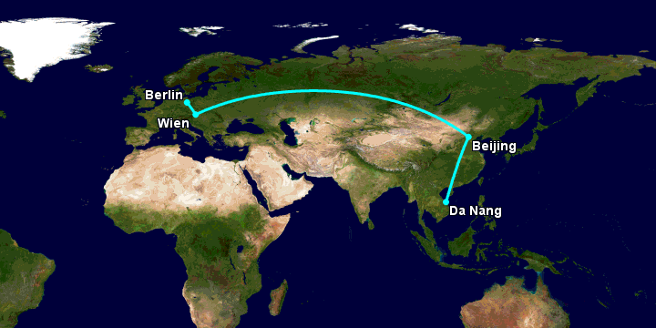 Bay từ Đà Nẵng đến Berlin qua Bắc Kinh, Vienna