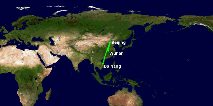 Bay từ Đà Nẵng đến Vũ Hán qua Bắc Kinh