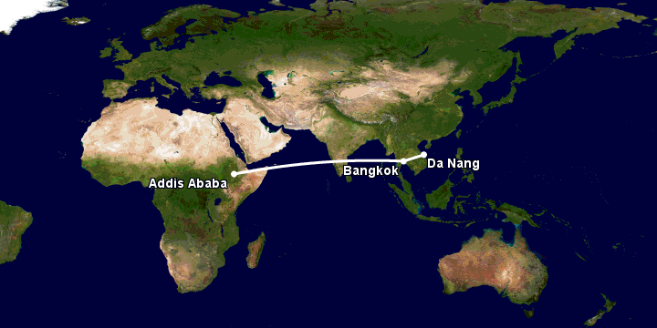 Bay từ Đà Nẵng đến Addis Ababa qua Bangkok
