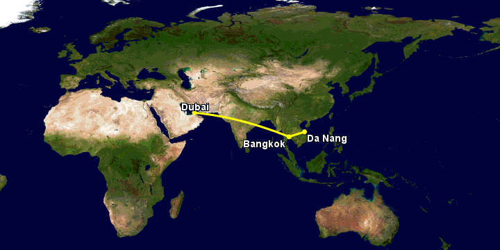 Bay từ Đà Nẵng đến Dubai qua Bangkok