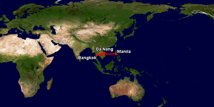 Bay từ Đà Nẵng đến Manila qua Bangkok