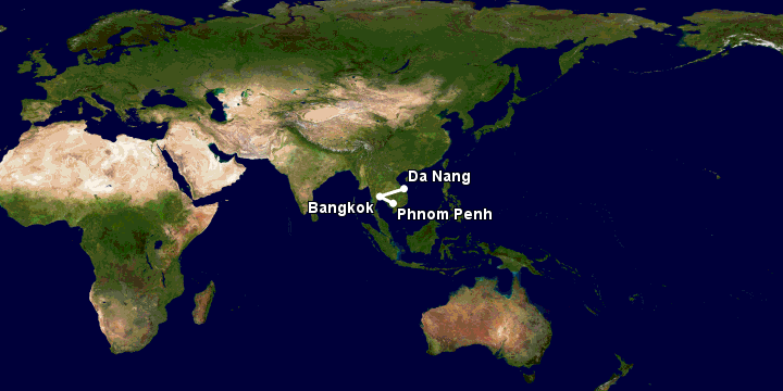 Bay từ Đà Nẵng đến Phnom Penh qua Bangkok