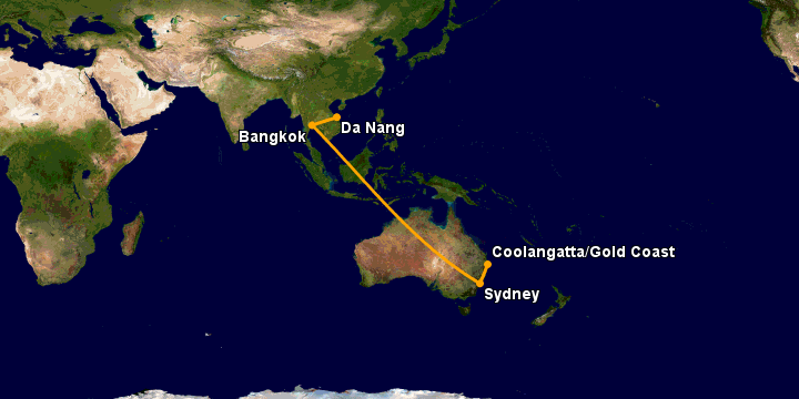 Bay từ Đà Nẵng đến Gold Coast qua Bangkok, Sydney