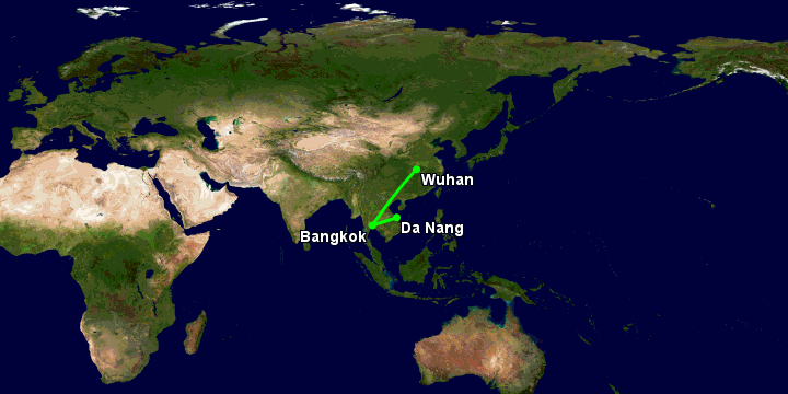 Bay từ Đà Nẵng đến Vũ Hán qua Bangkok