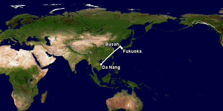 Bay từ Đà Nẵng đến Fukuoka qua Busan