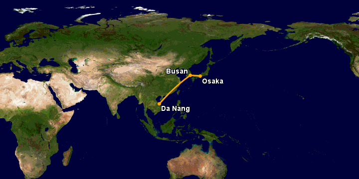 Bay từ Đà Nẵng đến Osaka qua Busan