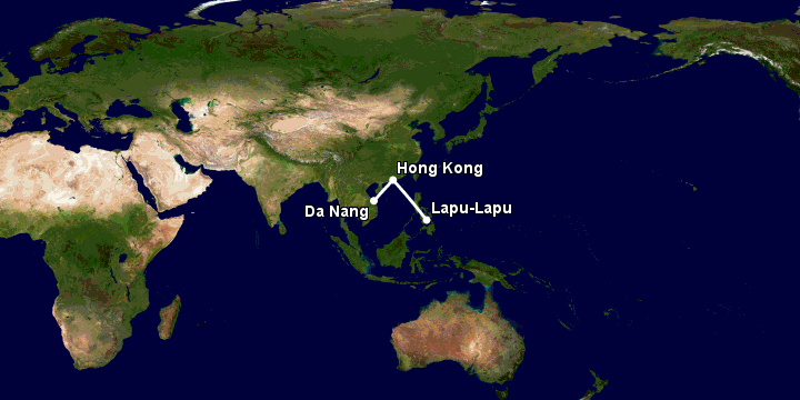 Bay từ Đà Nẵng đến Cebu qua Hong Kong