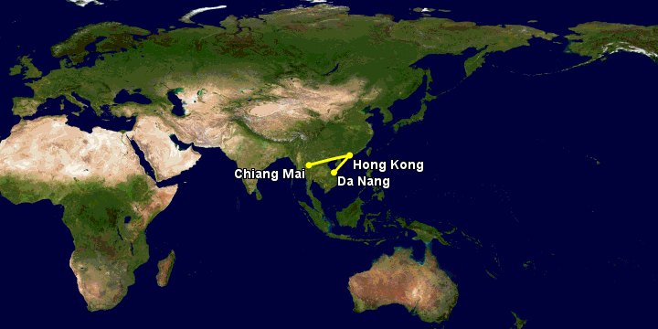 Bay từ Đà Nẵng đến Chiang Mai qua Hong Kong