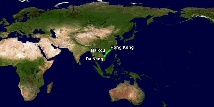 Bay từ Đà Nẵng đến Hải Khẩu qua Hong Kong