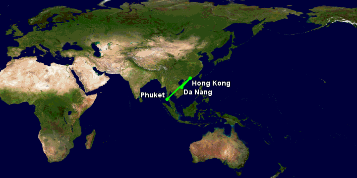 Bay từ Đà Nẵng đến Phuket qua Hong Kong