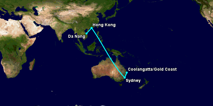 Bay từ Đà Nẵng đến Gold Coast qua Hong Kong, Sydney