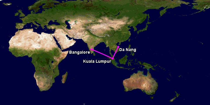 Bay từ Đà Nẵng đến Bangalore qua Kuala Lumpur