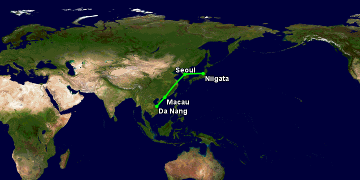 Bay từ Đà Nẵng đến Niigata qua Macau, Seoul