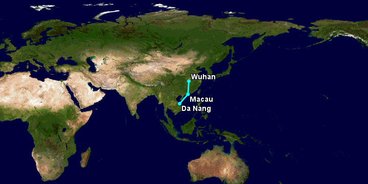 Bay từ Đà Nẵng đến Vũ Hán qua Macau
