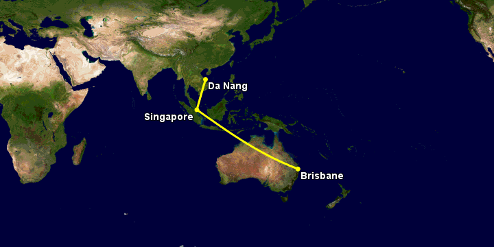 Bay từ Đà Nẵng đến Brisbane qua Singapore