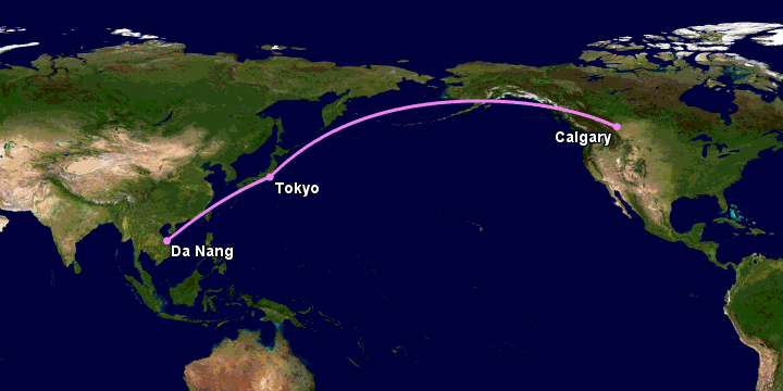 Bay từ Đà Nẵng đến Calgary qua Tokyo