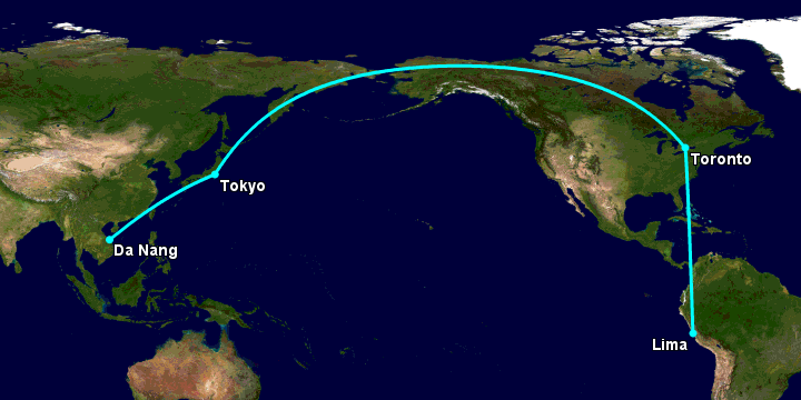 Bay từ Đà Nẵng đến Lima Pe qua Tokyo, Toronto