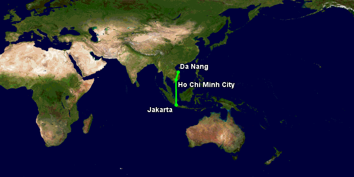 Bay từ Đà Nẵng đến Jakarta qua TP HCM