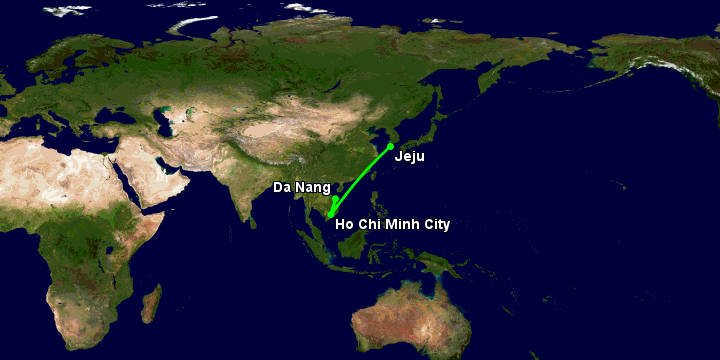 Bay từ Đà Nẵng đến Jeju qua TP HCM