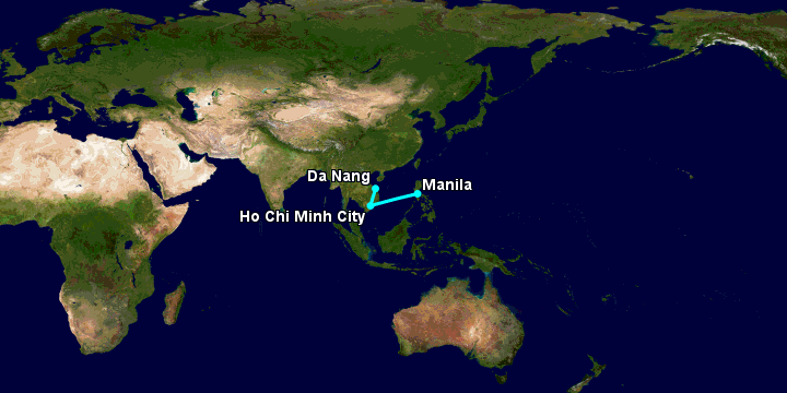 Bay từ Đà Nẵng đến Manila qua TP HCM