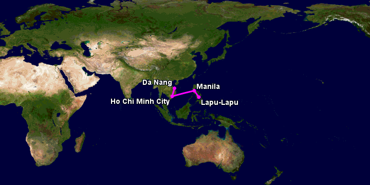 Bay từ Đà Nẵng đến Cebu qua TP HCM, Manila