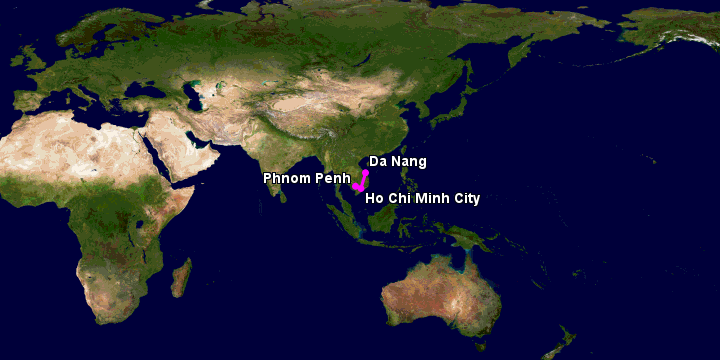Bay từ Đà Nẵng đến Phnom Penh qua TP HCM