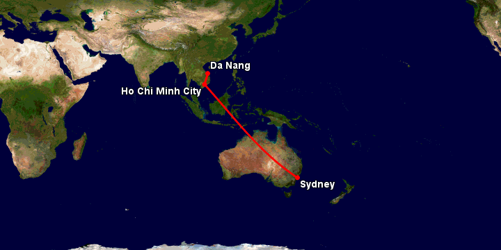 Bay từ Đà Nẵng đến Sydney qua TP HCM