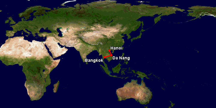 Bay từ Hà Nội đến Bangkok qua Đà Nẵng