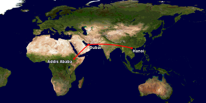 Bay từ Hà Nội đến Addis Ababa qua Dubai