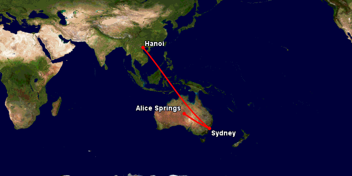 Bay từ Hà Nội đến Alice Springs qua Sydney