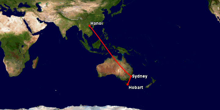 Bay từ Hà Nội đến Hobart qua Sydney