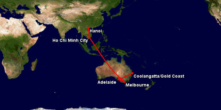 Bay từ Hà Nội đến Gold Coast qua Tp.HCM, Melbourne, Adelaide