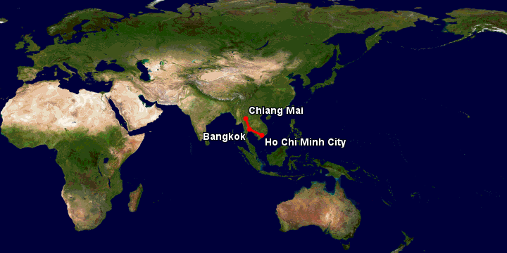 Bay từ Sài Gòn đến Chiang Mai qua Bangkok