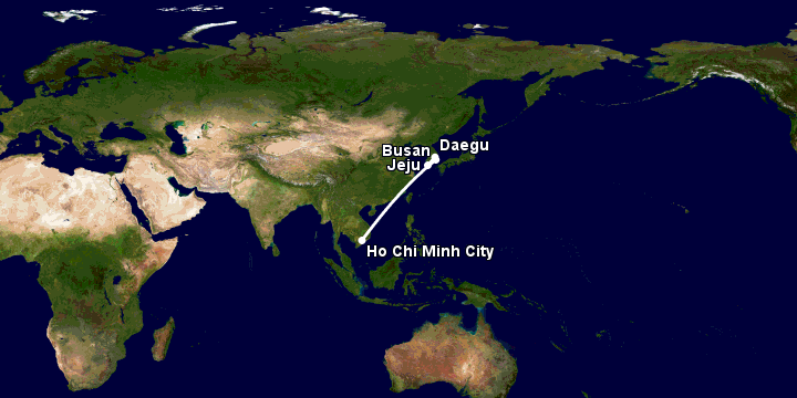 Bay từ Sài Gòn đến Daegu qua Busan, Jeju City