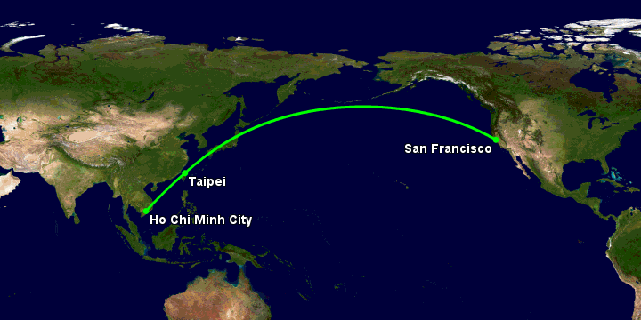 Thời gian bay từ Sài Gòn đến San Francisco