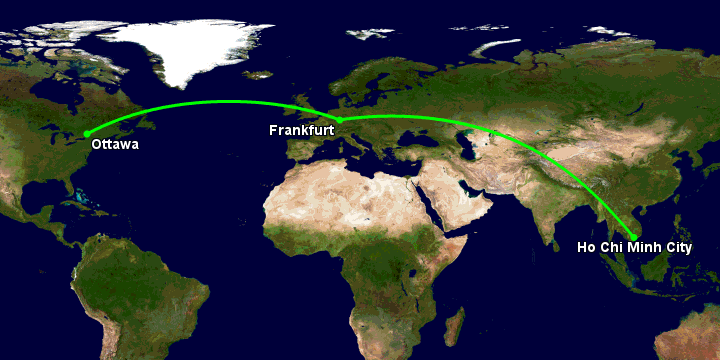 Bay từ Sài Gòn đến Ottawa qua Frankfurt