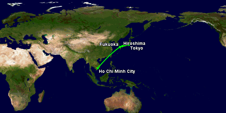 Bay từ Sài Gòn đến Hiroshima qua Fukuoka, Tokyo