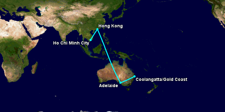 Bay từ Sài Gòn đến Gold Coast qua Hong Kong, Adelaide