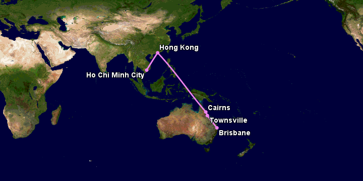 Bay từ Sài Gòn đến Brisbane qua Hong Kong, Cairns, Townsville
