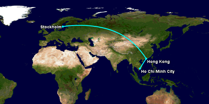 Bay từ Sài Gòn đến Stockholm qua Hong Kong, Stockholm