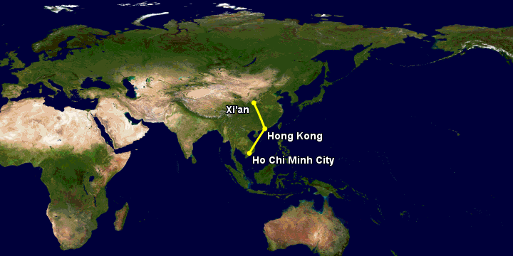 Bay từ Sài Gòn đến Tây An qua Hong Kong