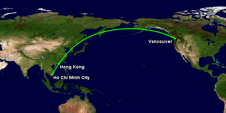 Bay từ Sài Gòn đến Vancouver qua Hong Kong
