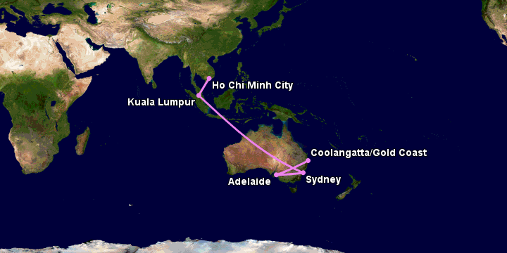 Bay từ Sài Gòn đến Gold Coast qua Kuala Lumpur, Sydney, Adelaide