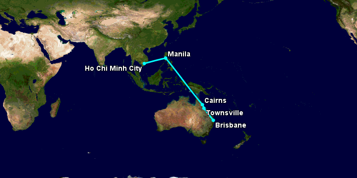 Bay từ Sài Gòn đến Brisbane qua Manila, Cairns, Townsville