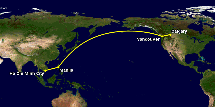 Bay từ Sài Gòn đến Calgary qua Manila, Vancouver