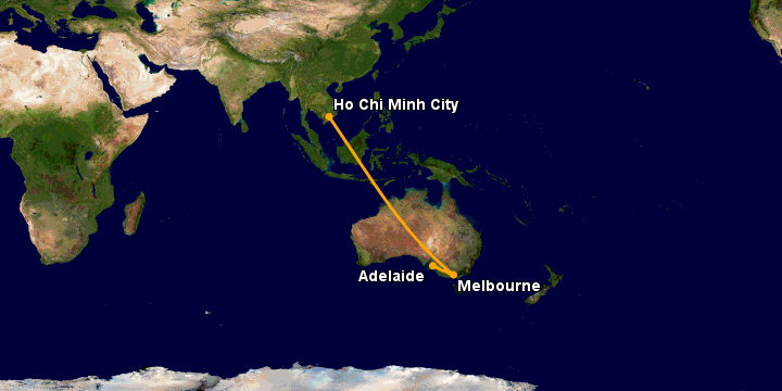 Bay từ Sài Gòn đến Adelaide qua Melbourne